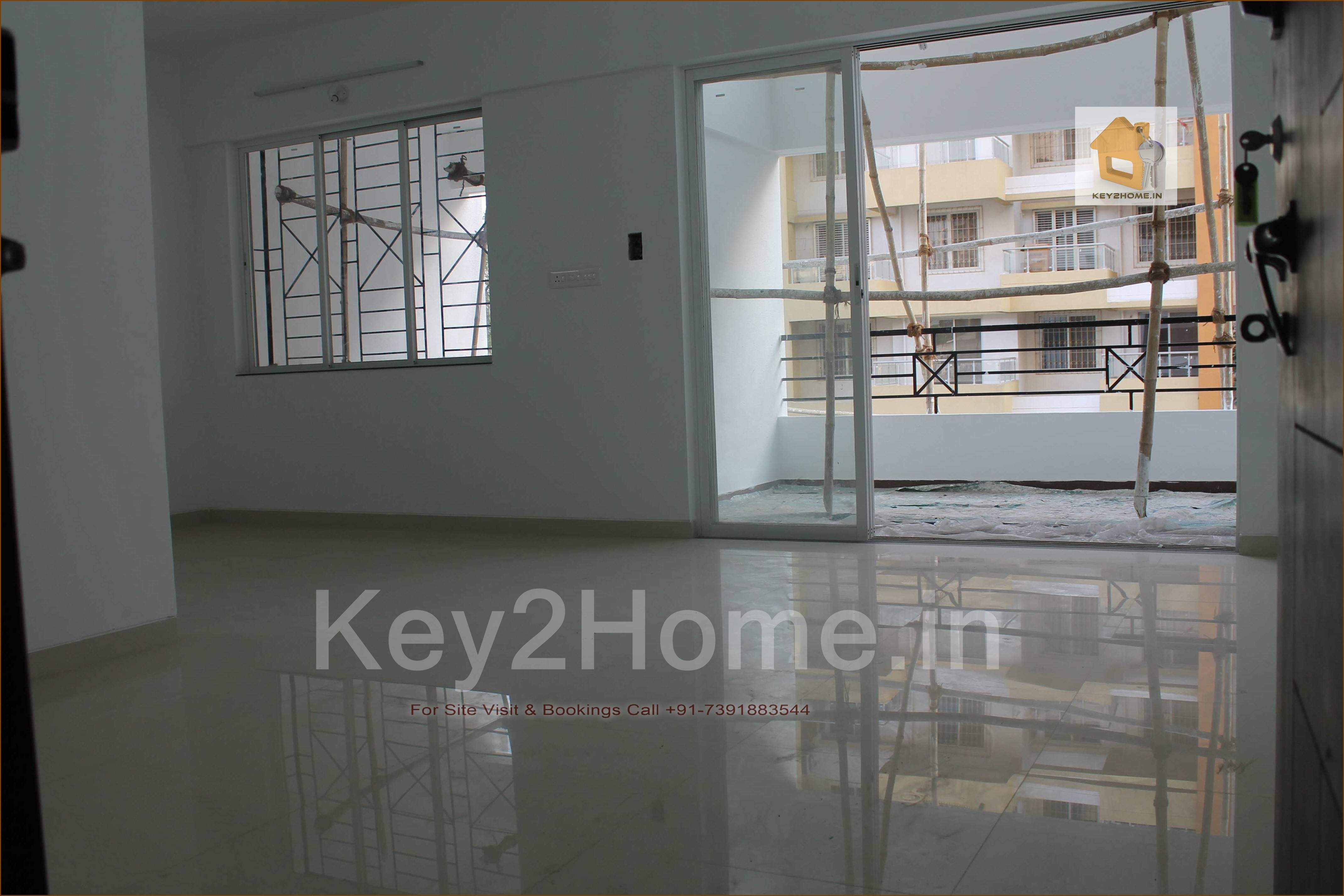 Wakad 2 BHK ready possession flat Living Room with big terrace
