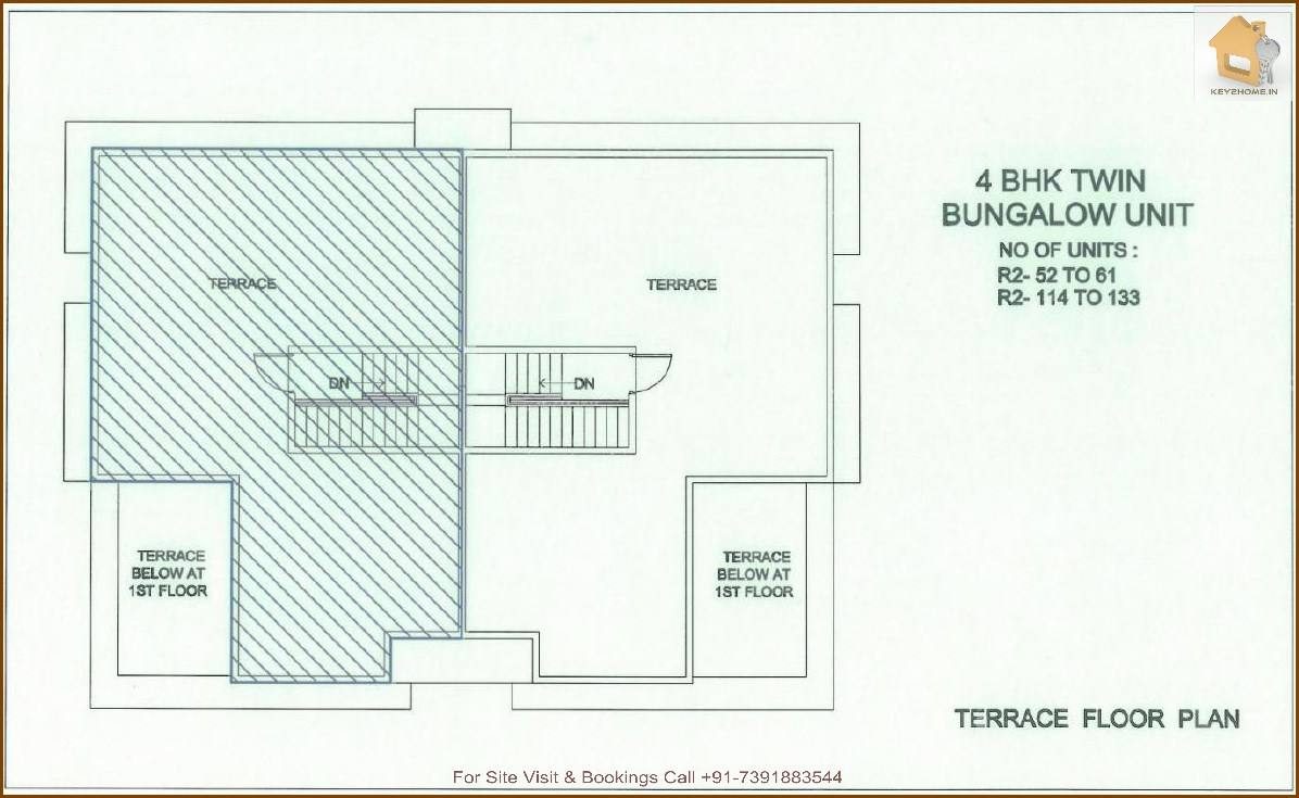 Terrace Floor Plan 4BHK Villa R2 Sector Life Republic Hinjewadi