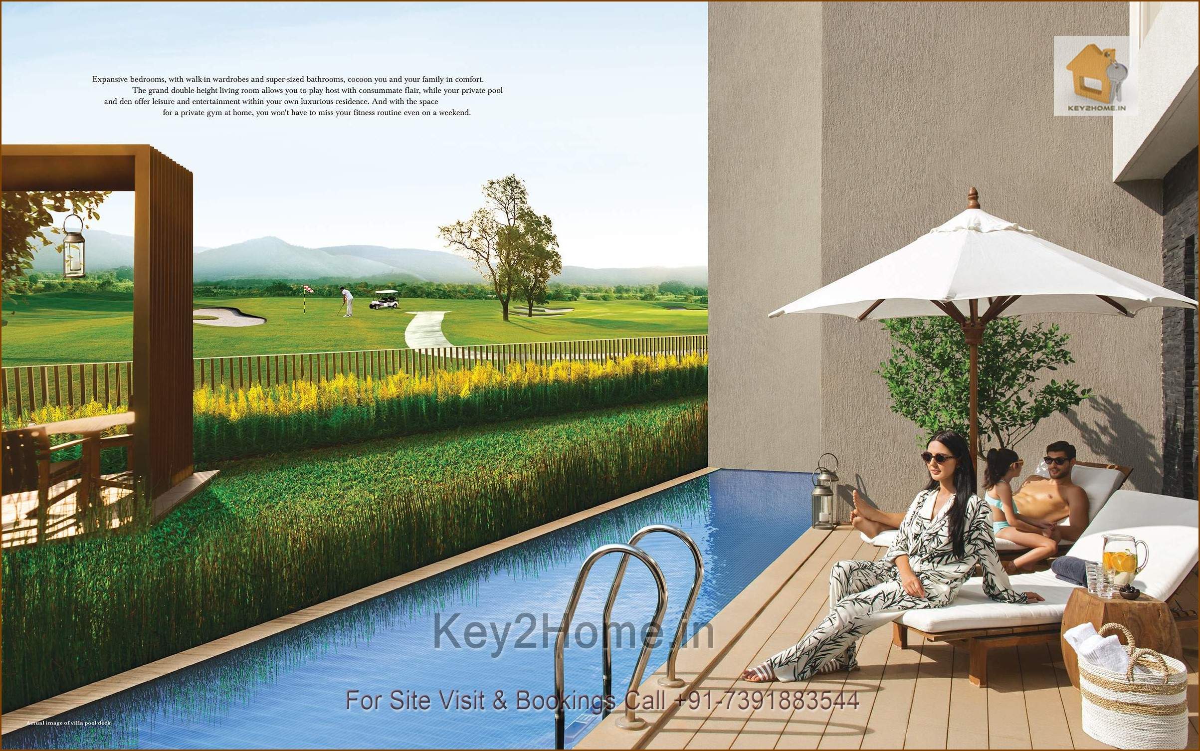 swimming pool backyard Premium Villa at Belmondo project by LODHA at Pune (3)