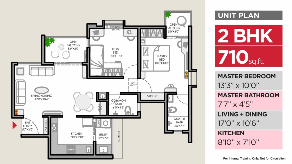 Vilas Javdekar Infinitee Punawale New launch 2 BHK Floor Plan