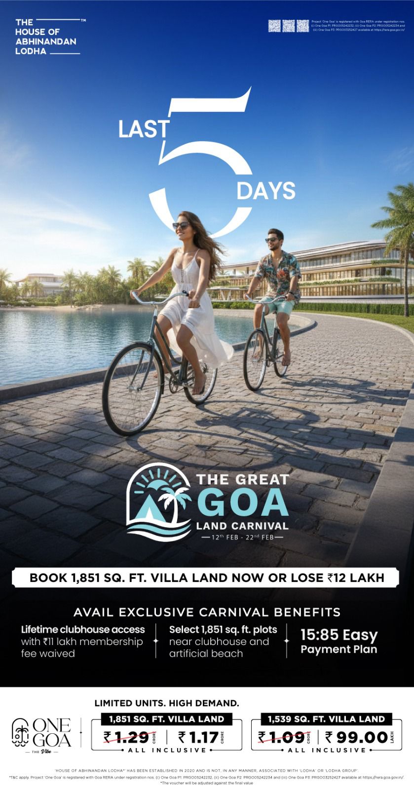 One Goa HOABL Luxury villa plots in North Goa Bicholim