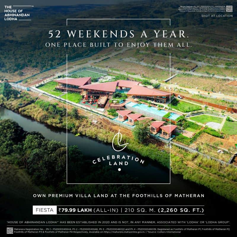 Celebration Land Gold Neral - 100 acre branded NA villa plots at Foothills of Matheran by HOABL