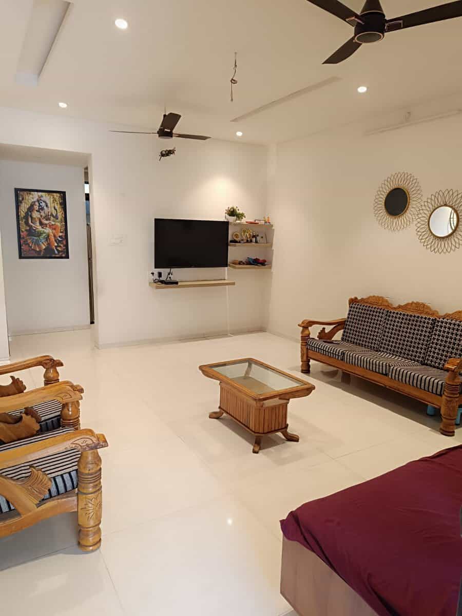 Furnished living room 3 BHK row house for rent in Runal Gateway Ravet Pune