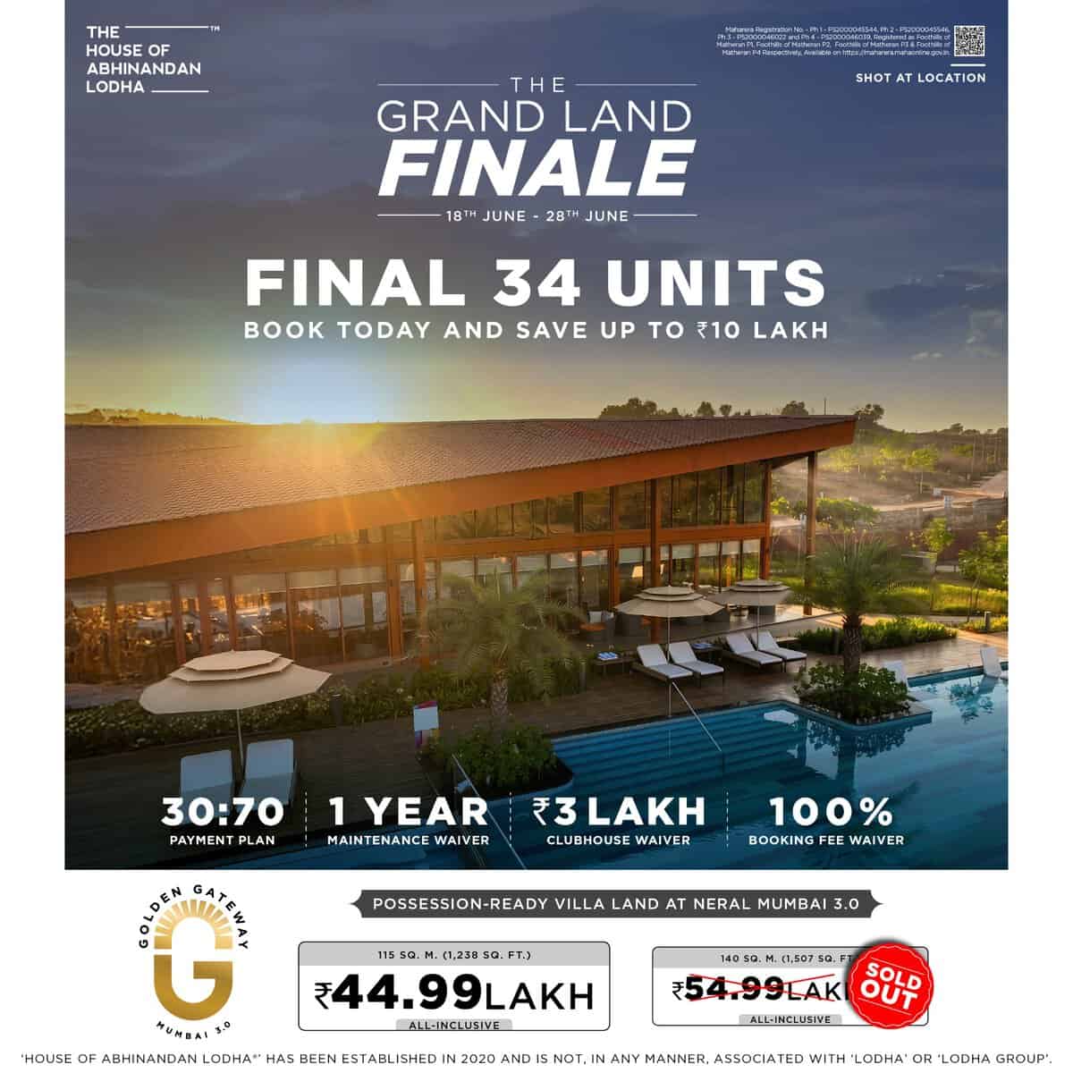 Celebration Land HOABL Neral Matheran NA villa plots 100 acre masterplan